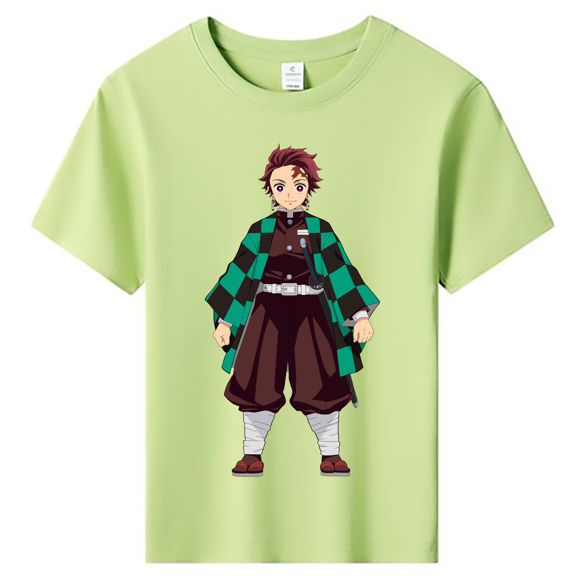 （画像用） 鬼滅の刃 竈門 炭治郎／かまど たんじろう Kamado Tanjirou 綿100％キッズTシャツ（フロントプリント）